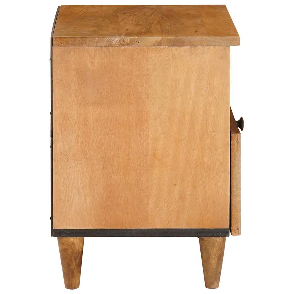 Nachttisch 2 pcs Hellbraun 40 x 33 x 46 cm massives Mangoholz