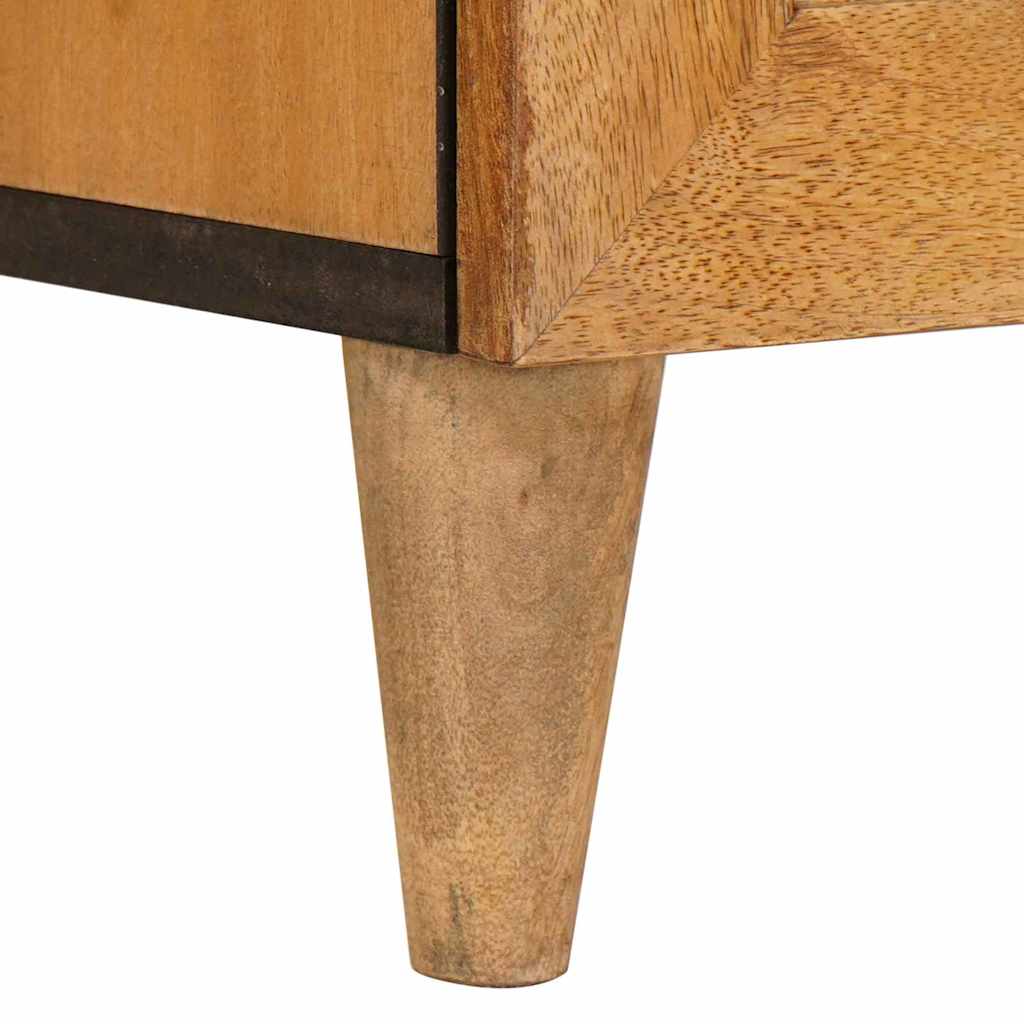Nachttisch mit Tür Hellbraun 50 x 33 x 60 cm massives Mangoholz