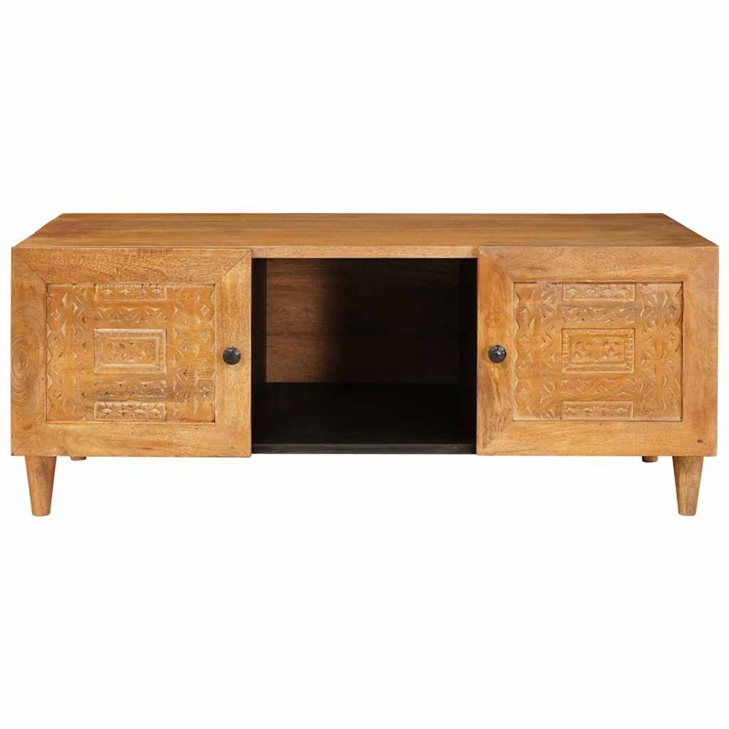 Couchtisch Hellbraun 100 x 54 x 40 cm massives Mangoholz