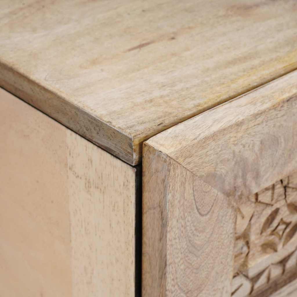 Nachttisch 2 pcs Beige 40 x 33 x 46 cm massives Mangoholz