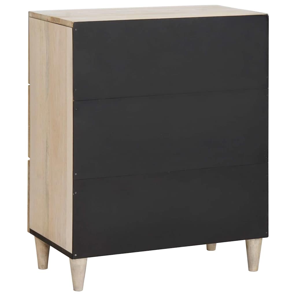 Sideboard mit Speicher Weiß 60 x 33 x 75 cm massives Mangoholz