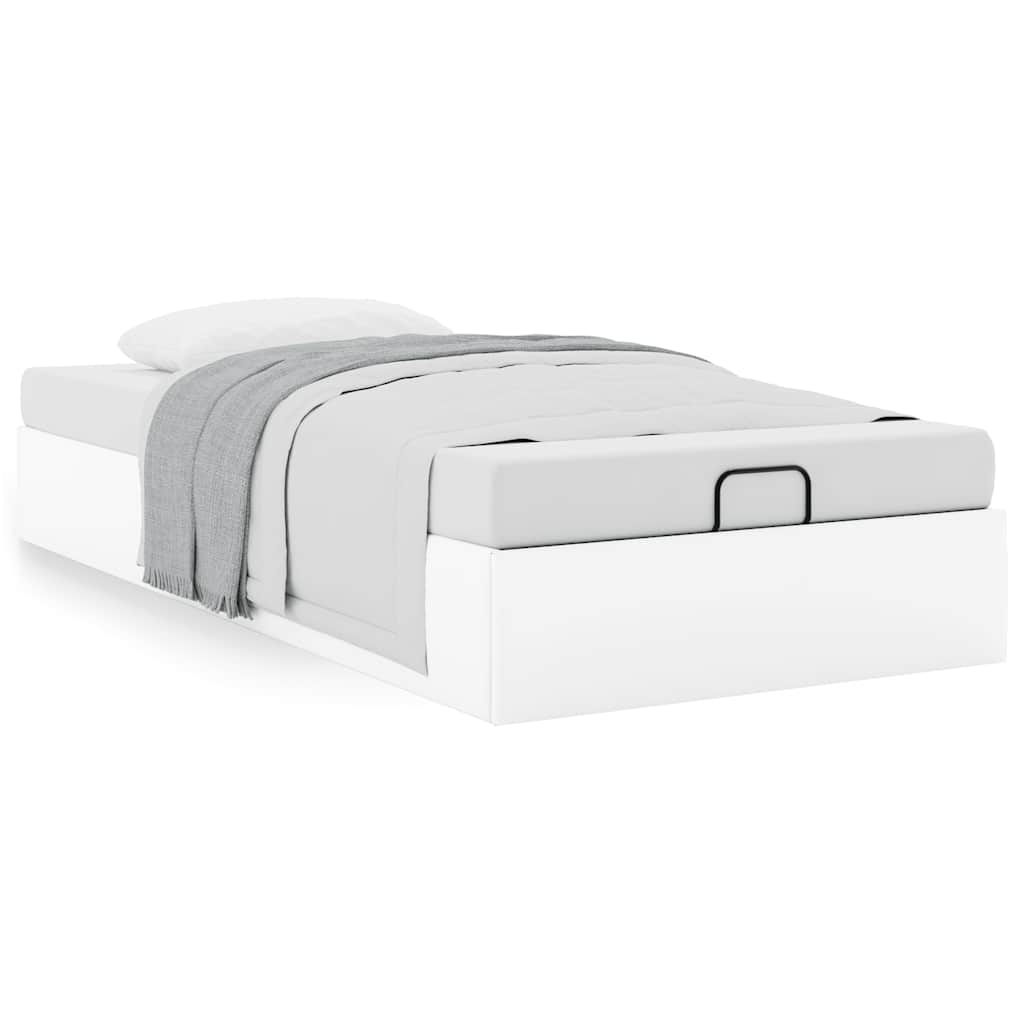 Ottoman-Bett ohne Matratze Weiß 90x200 cm Kunstleder