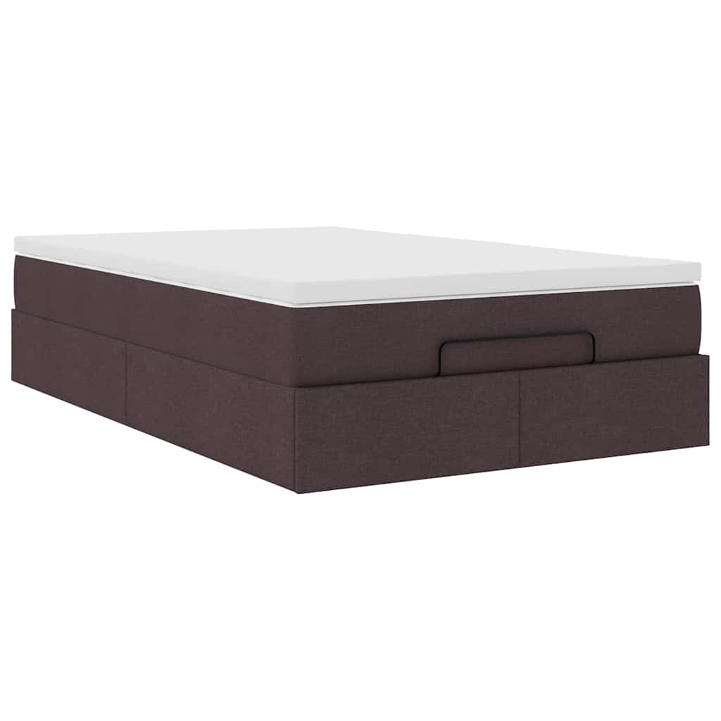 Ottoman-Bett mit Matratze Dunkelbraun 120x190 cm Stoff