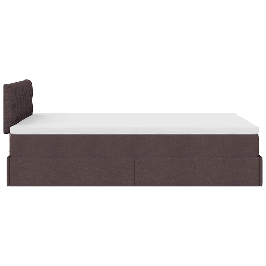 Ottoman-Bett mit Matratze & LEDs Dunkelbraun 120x190 cm Stoff