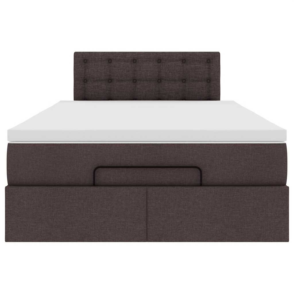 Ottoman-Bett mit Matratze & LEDs Dunkelbraun 120x190 cm Stoff