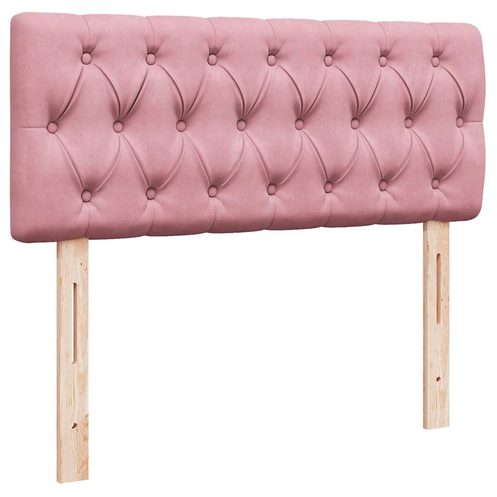 Ottomane Bett mit Matratze & LEDs Rosa 120x190 cm Samt