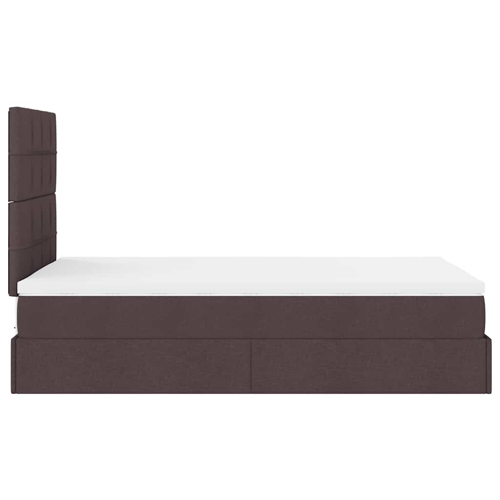 Ottoman-Bett mit Matratze & LEDs Dunkelbraun 120x190 cm Stoff