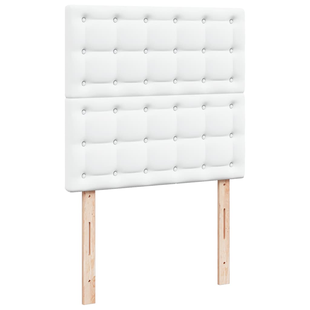 Ottoman-Bett mit Matratzen & LEDs Reinweiß 180x200cm Kunstleder