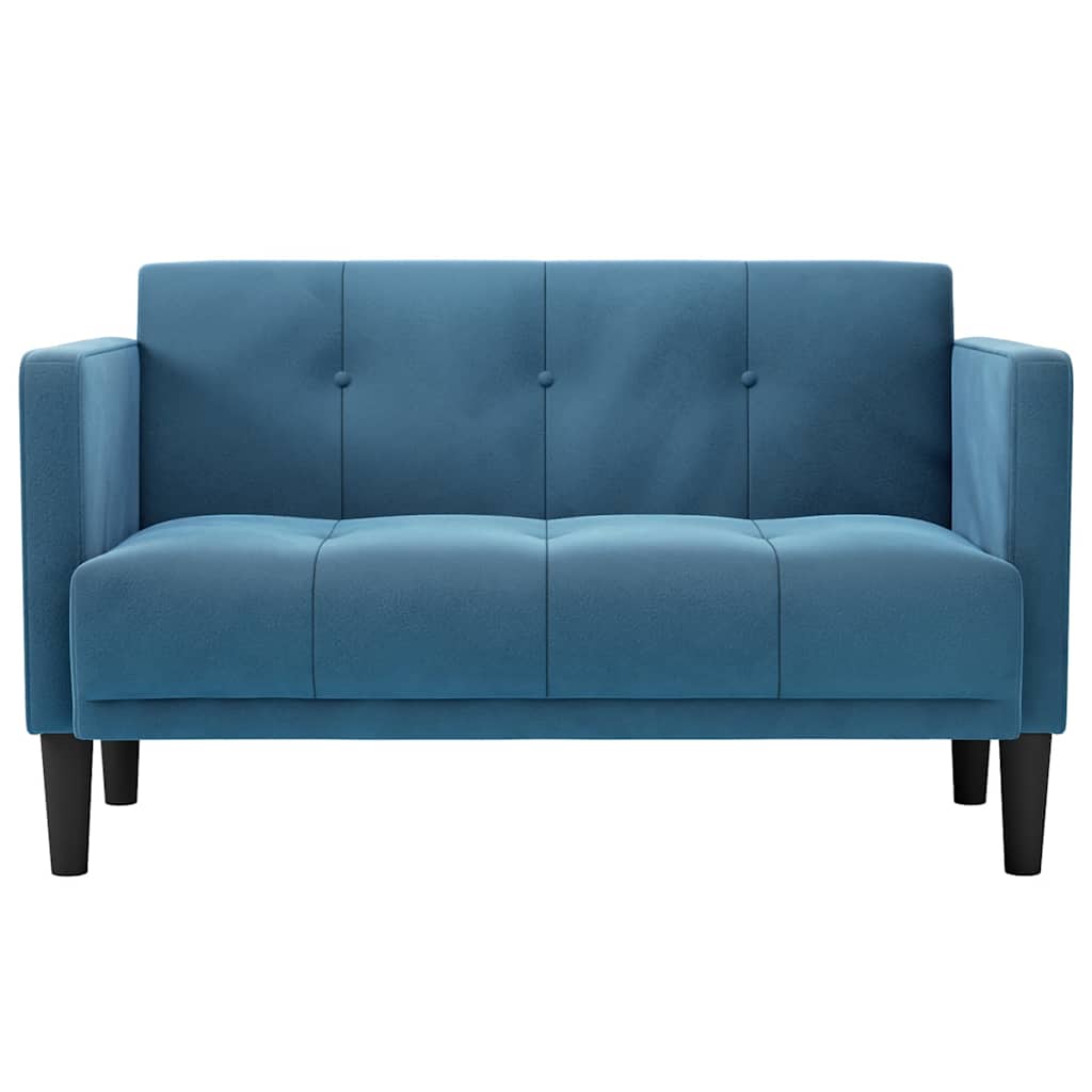 Zweisitzer-Sofa Blau 111 cm Samt