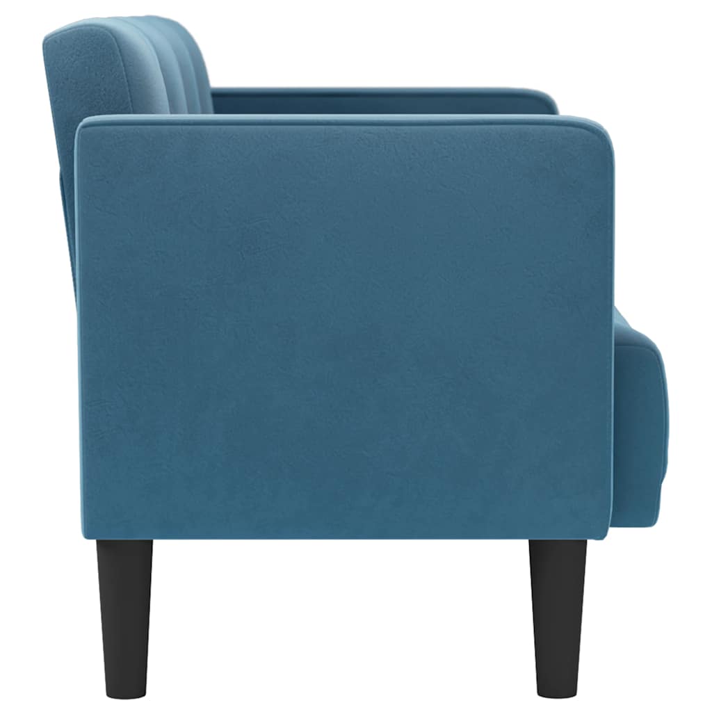 Zweisitzer-Sofa Blau 111 cm Samt