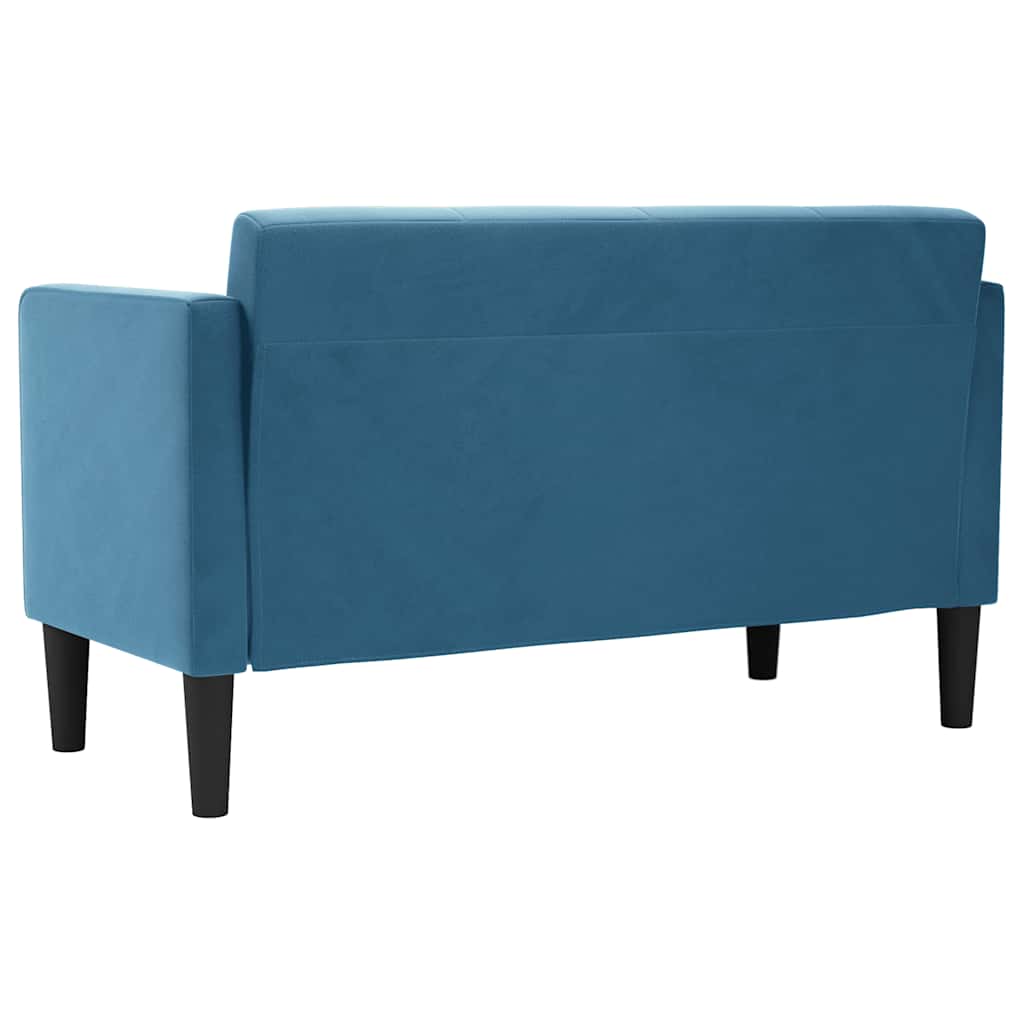 Zweisitzer-Sofa Blau 111 cm Samt