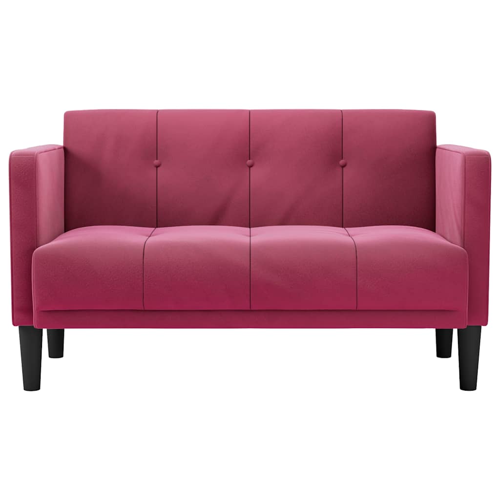 Zweisitzer-Sofa Weinrot 111 cm Samt