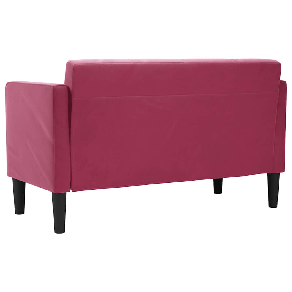 Zweisitzer-Sofa Weinrot 111 cm Samt