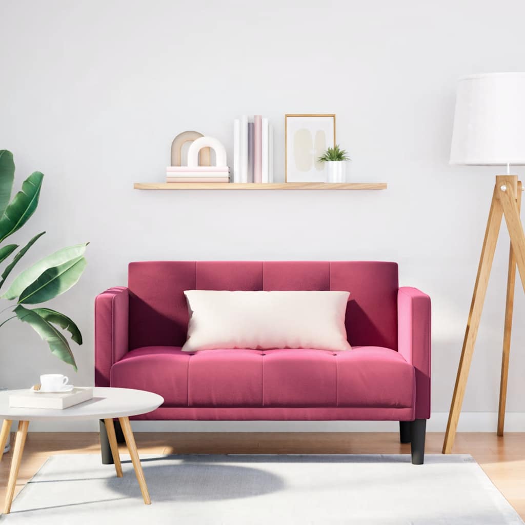 Zweisitzer-Sofa Weinrot 111 cm Samt