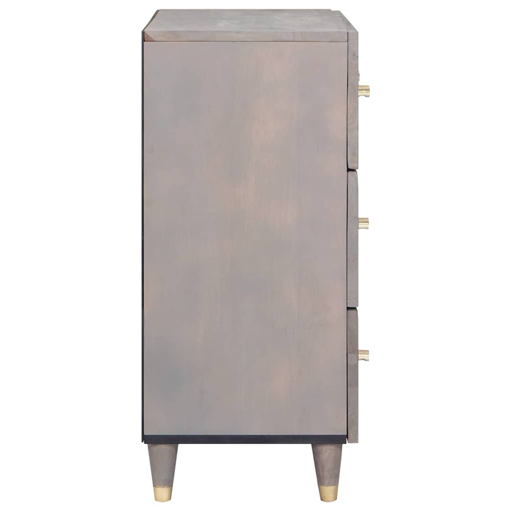 Sideboard Grau und Gold 60 x 33.5 x 75 cm Massivholz Mango