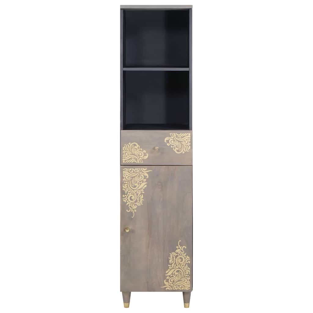 Sideboard Grau 38 x 33,5 x 160 cm Massivholz Mango