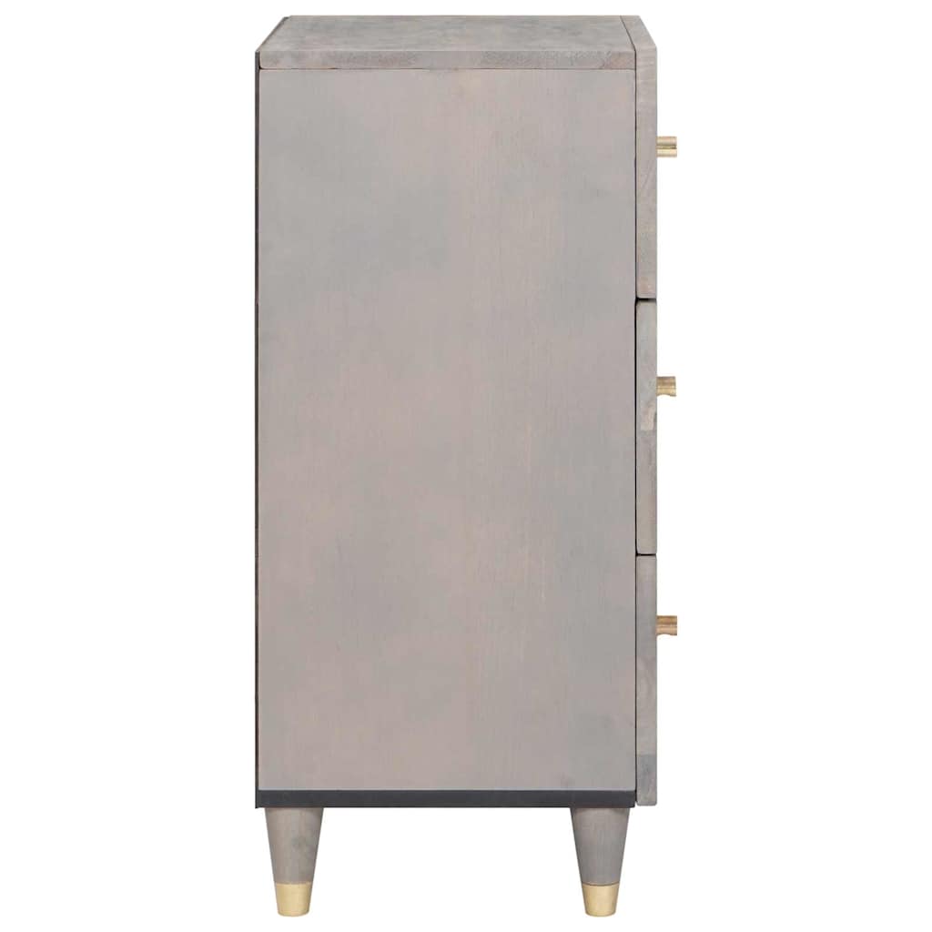 Sideboard Grau und Gold 40 x 33.5 x 75 cm Massivholz Mango