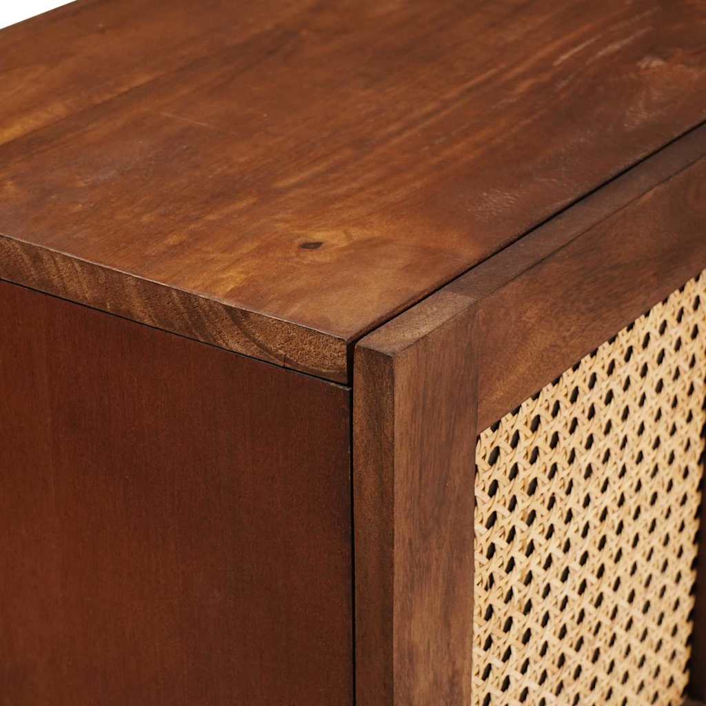 Sideboard Braun 60 x 33.5 x 75 cm Rohr und massives Mangoholz