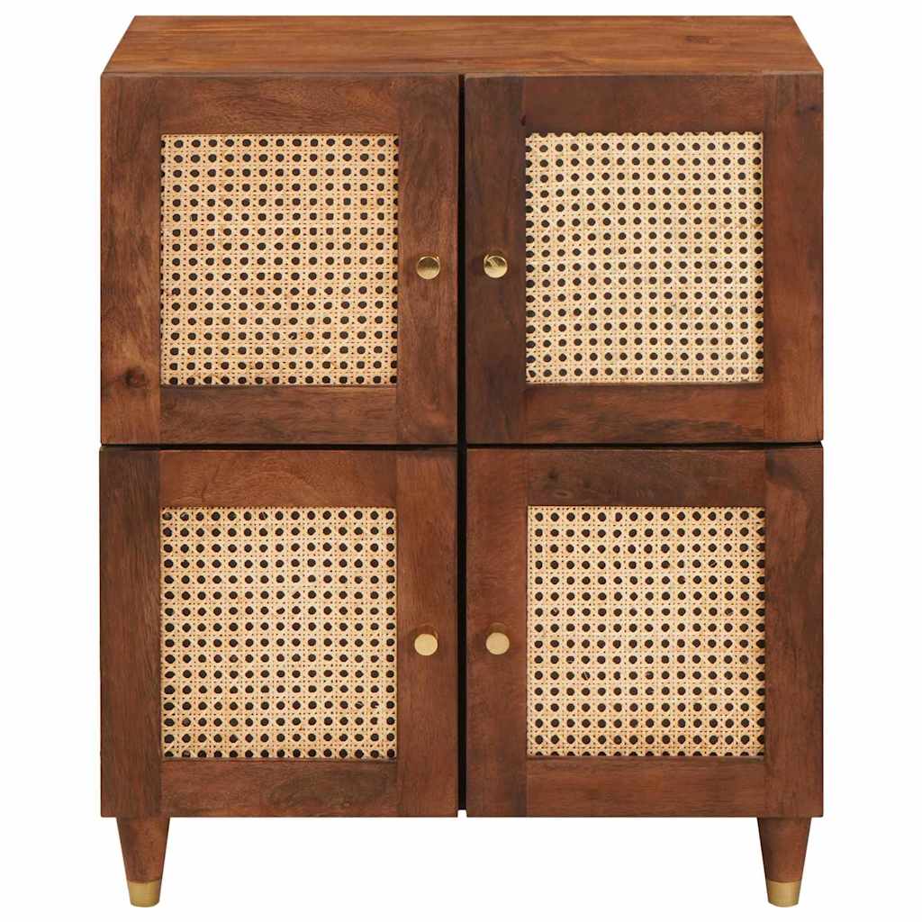 Sideboard Braun 60 x 33.5 x 75 cm Rohr und massives Mangoholz