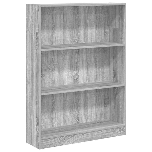 Bücherregal Grau Sonoma 80x24x109 cm Holzwerkstoff