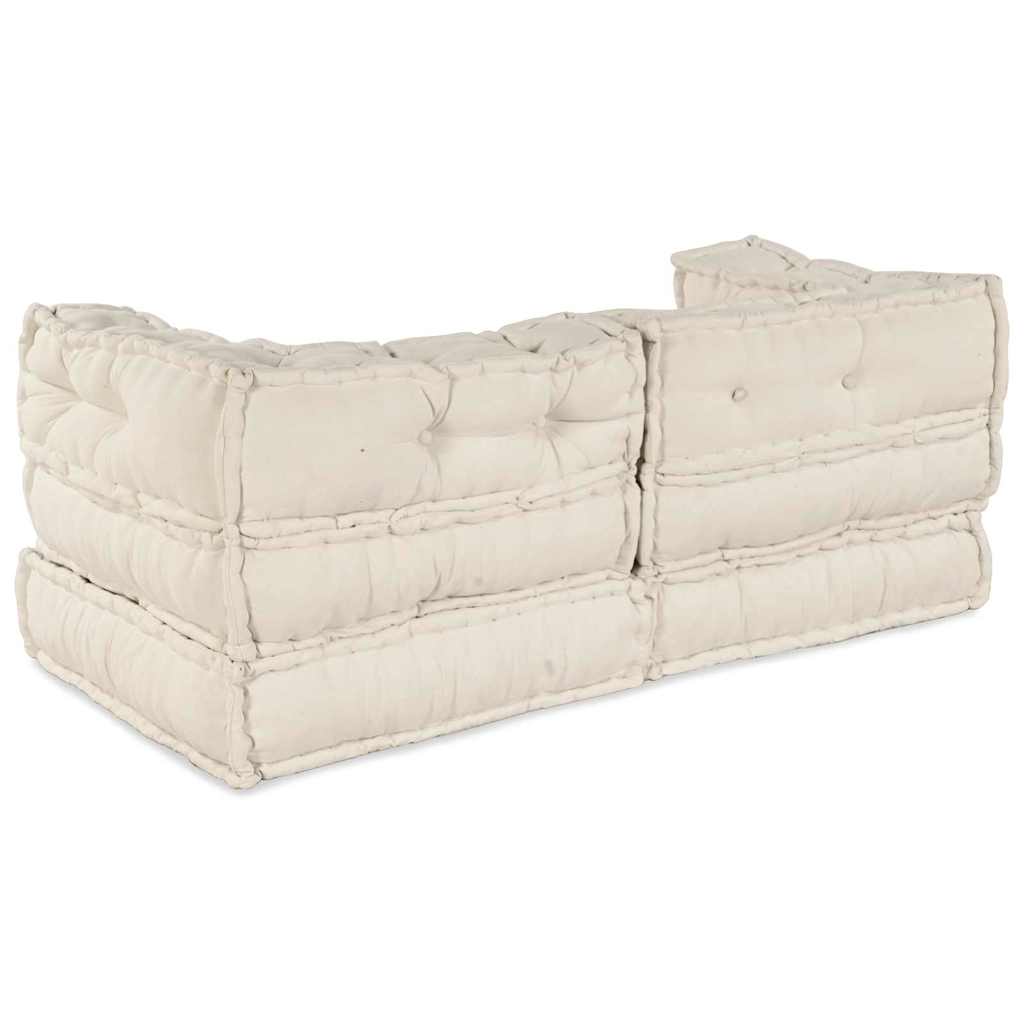 Modulares Sofa 2 pcs Creme 70 x 70 x 56 cm Stoff