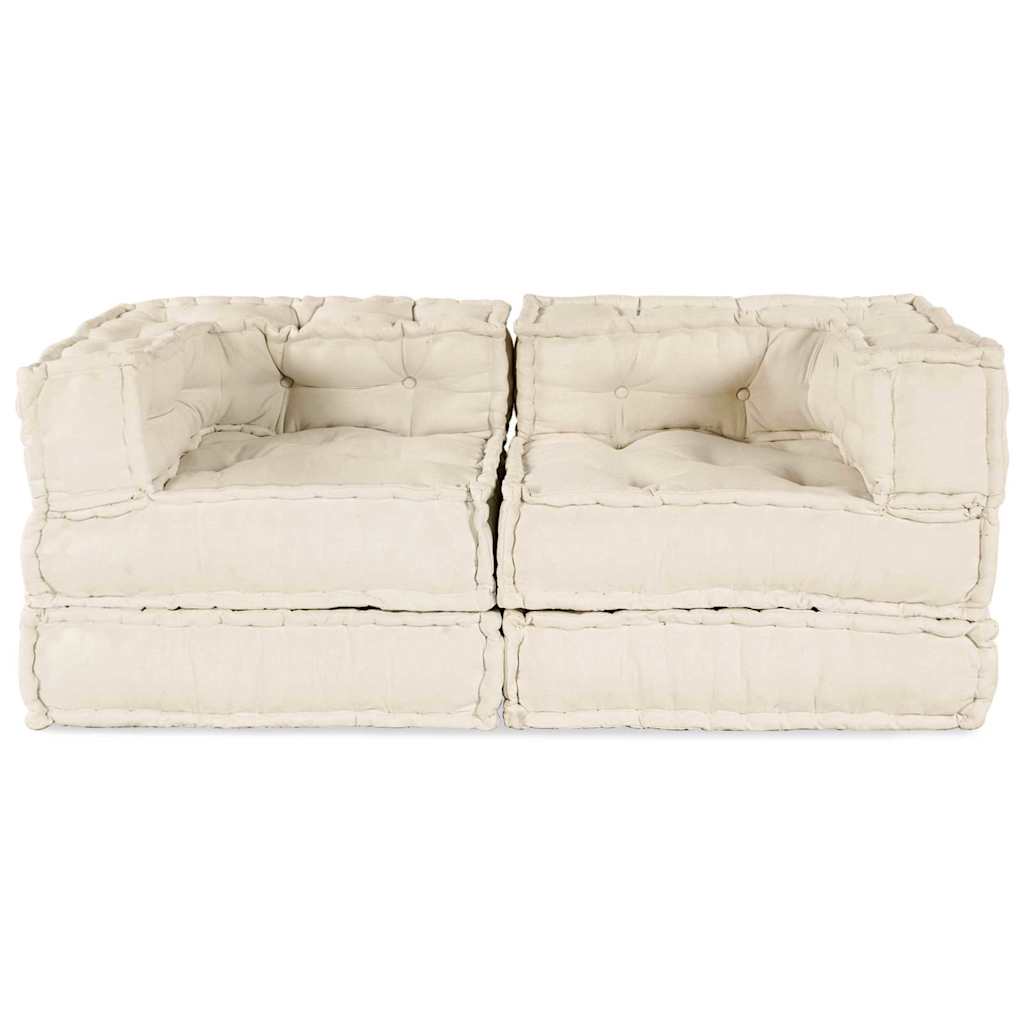 Modulares Sofa 2 pcs Creme 70 x 70 x 56 cm Stoff