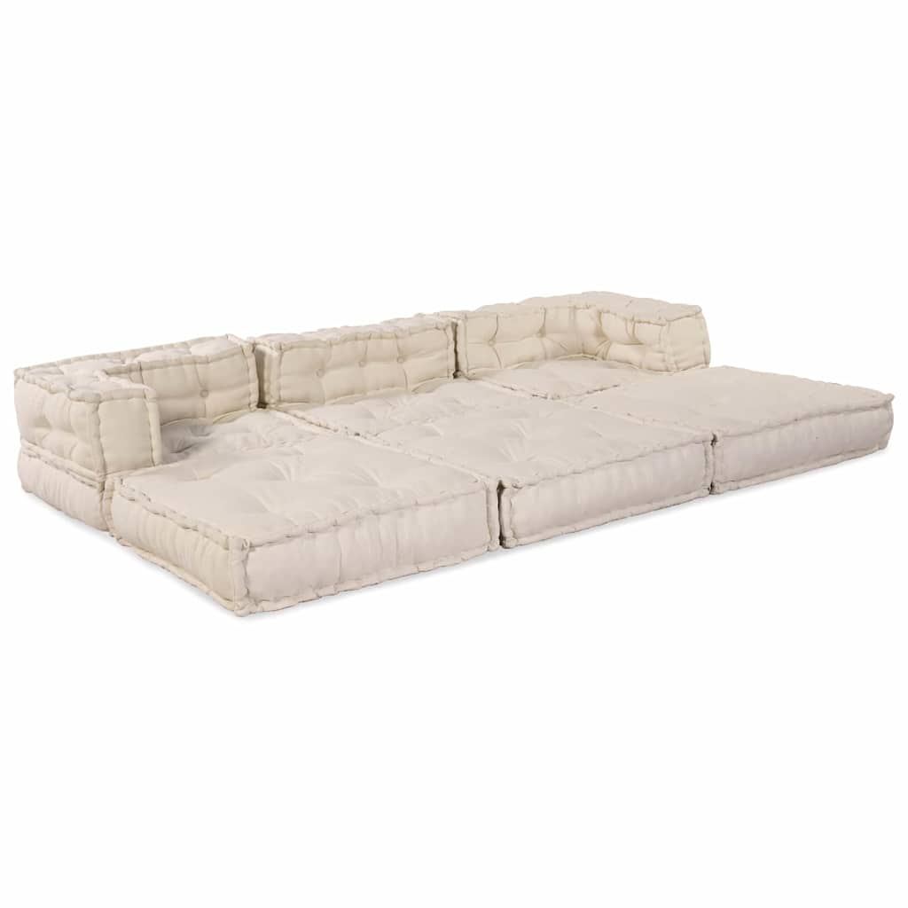 Modulares Sofa 3 pcs Creme 70 x 70 x 56 cm Stoff
