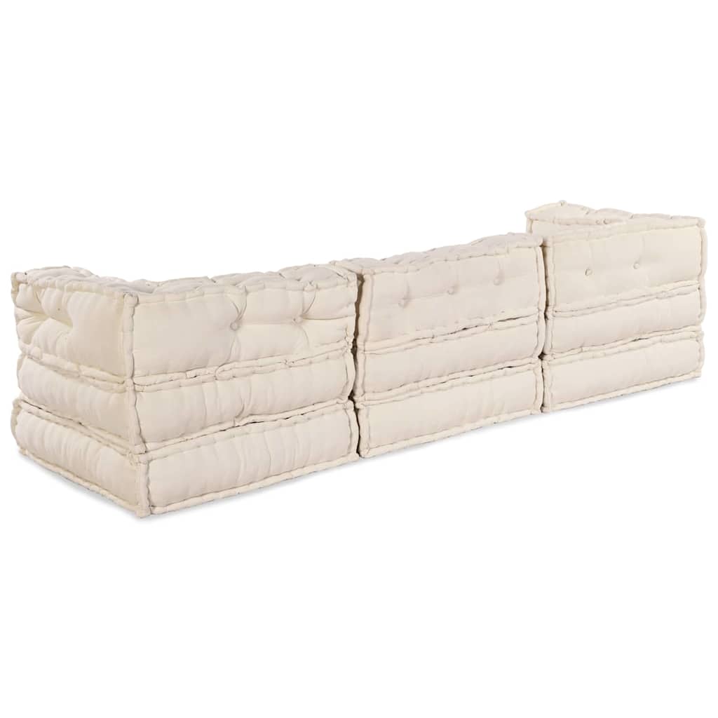 Modulares Sofa 3 pcs Creme 70 x 70 x 56 cm Stoff