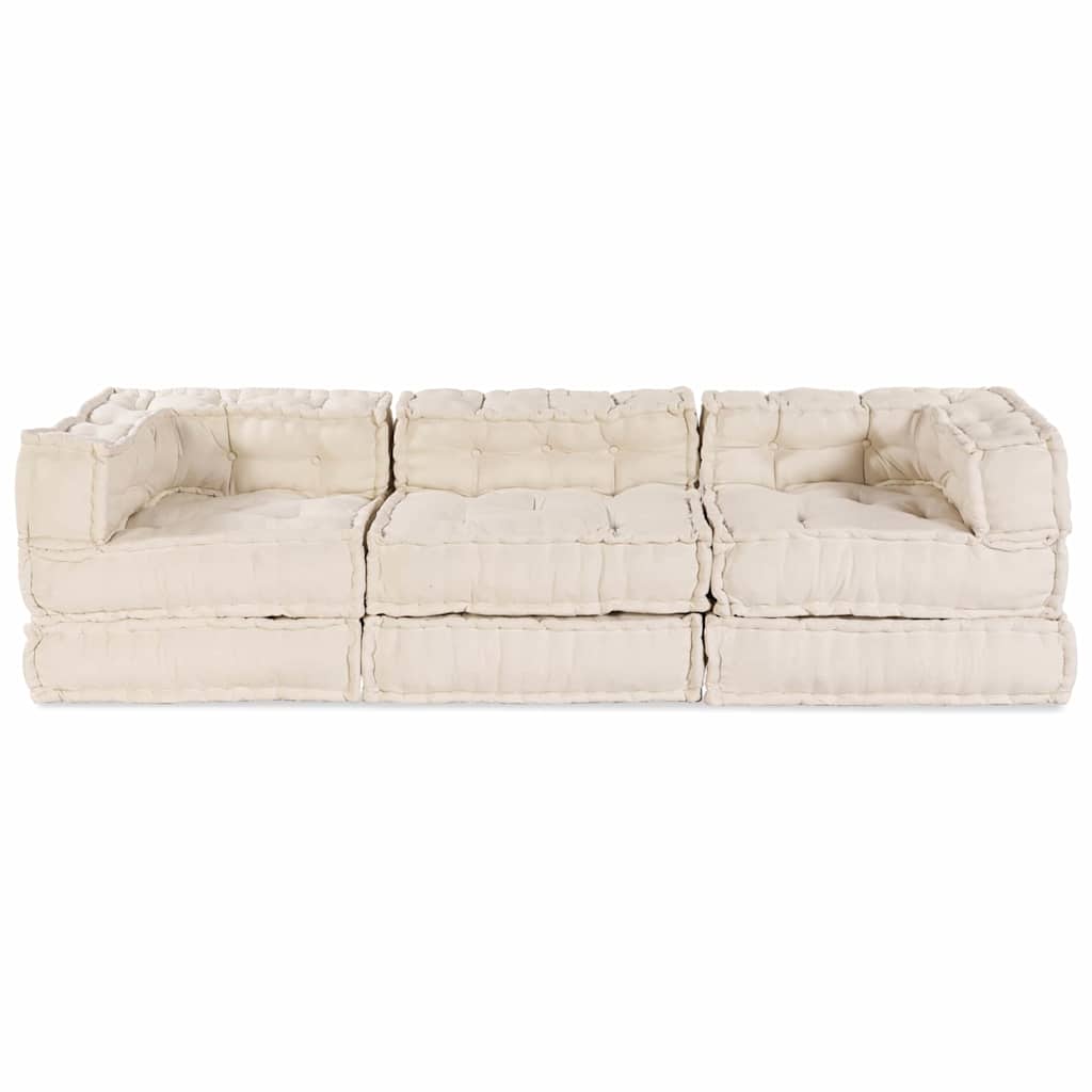 Modulares Sofa 3 pcs Creme 70 x 70 x 56 cm Stoff