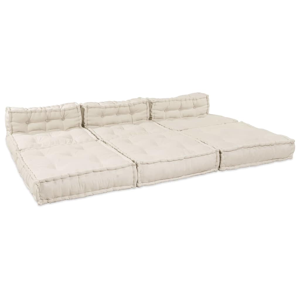 Modulares Sofa 4 pcs Creme 70 x 70 x 56 cm Stoff