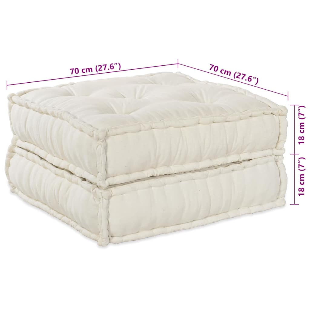 Modulares Sofa 2 pcs Creme 70 x 70 x 36 cm Stoff