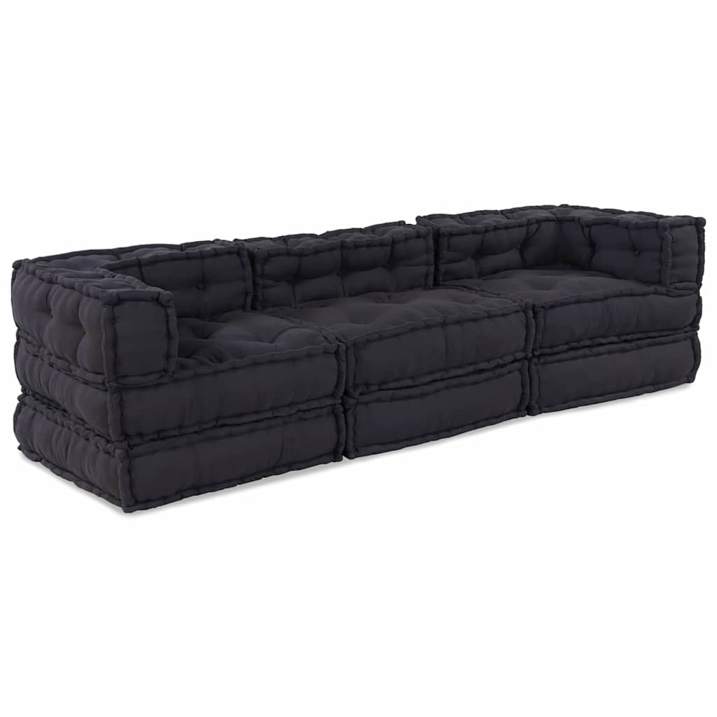 Modulares Sofa 3 pcs Anthrazit 70 x 70 x 56 cm Stoff