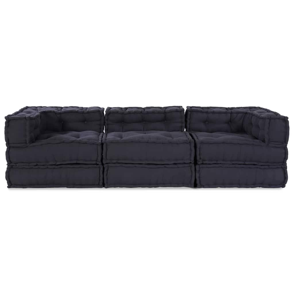 Modulares Sofa 3 pcs Anthrazit 70 x 70 x 56 cm Stoff