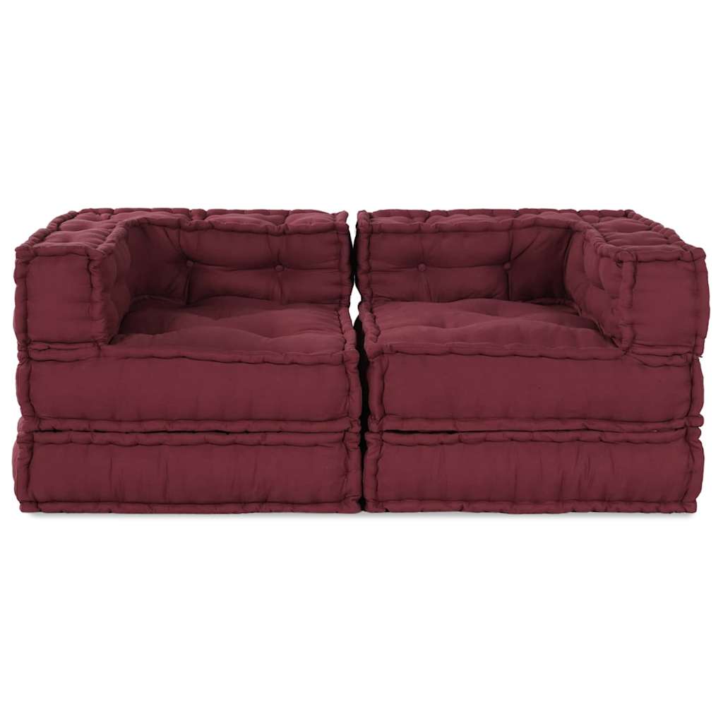 Modulares Sofa 2 pcs Kastanienbraun 70 x 70 x 56 cm Stoff