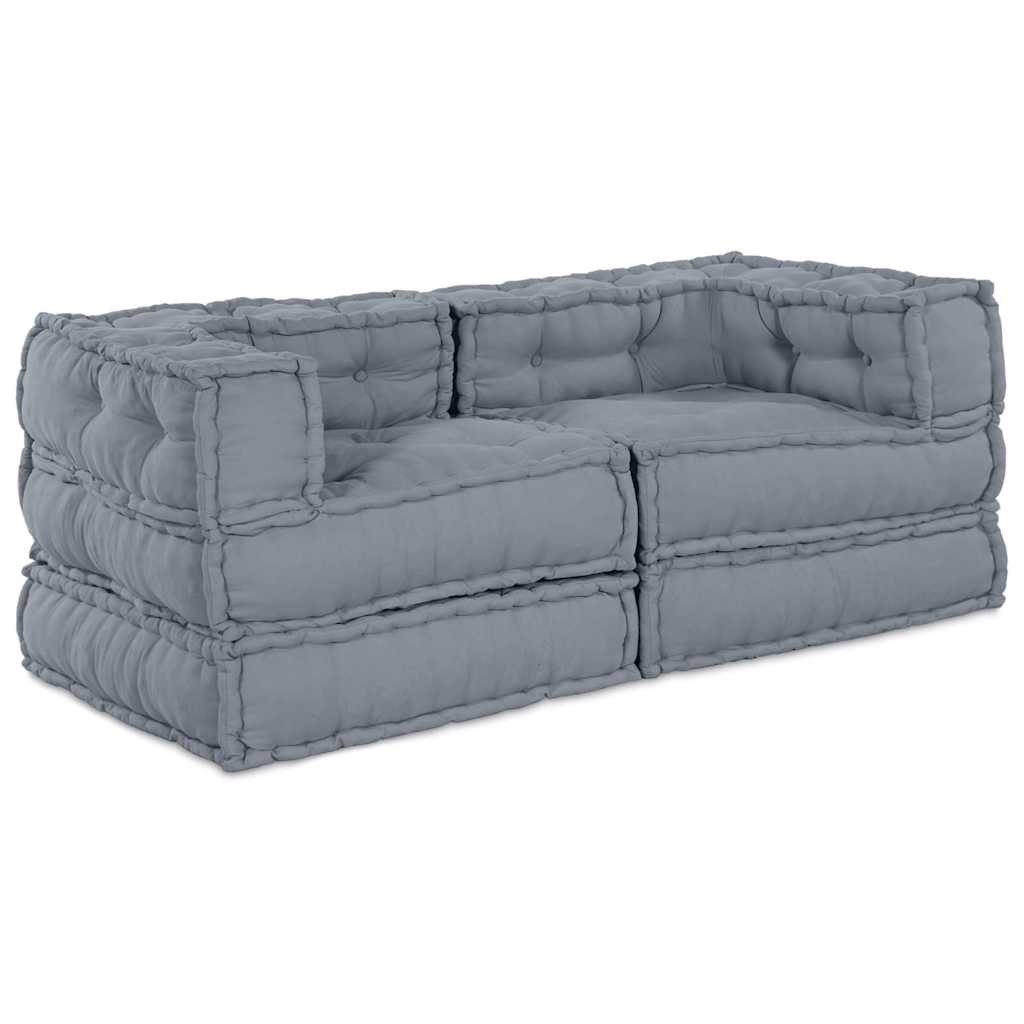 Modulares Sofa 2 pcs Grau 70 x 70 x 56 cm Stoff