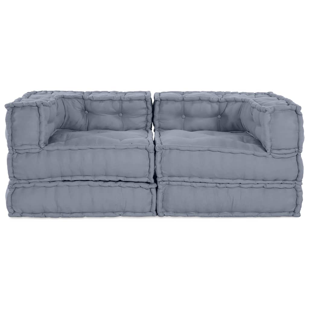 Modulares Sofa 2 pcs Grau 70 x 70 x 56 cm Stoff
