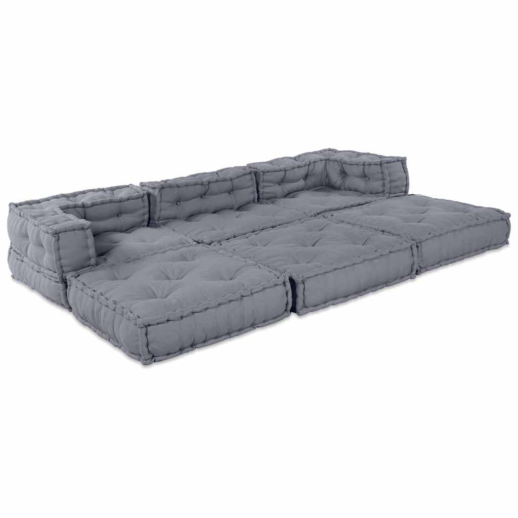 Modulares Sofa 3 pcs Grau 70 x 70 x 56 cm Stoff