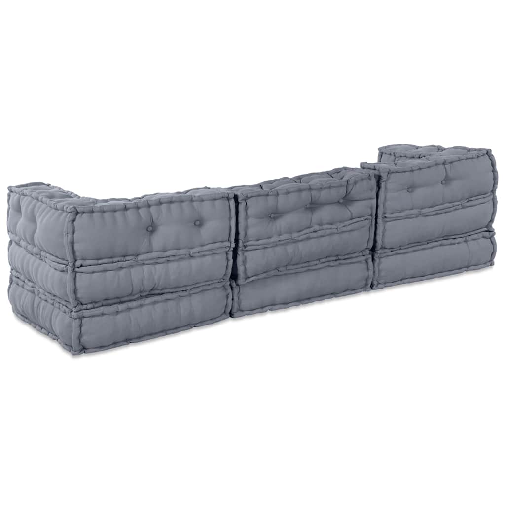 Modulares Sofa 3 pcs Grau 70 x 70 x 56 cm Stoff