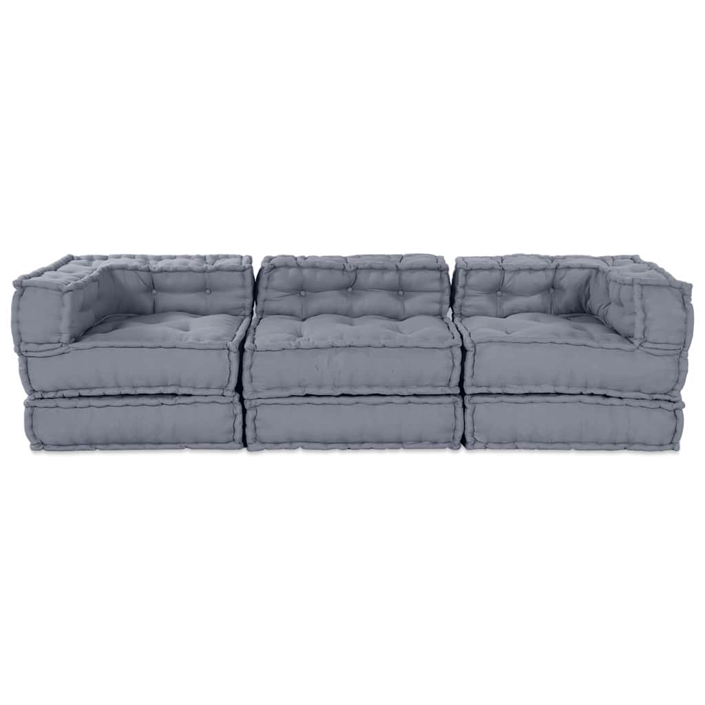 Modulares Sofa 3 pcs Grau 70 x 70 x 56 cm Stoff