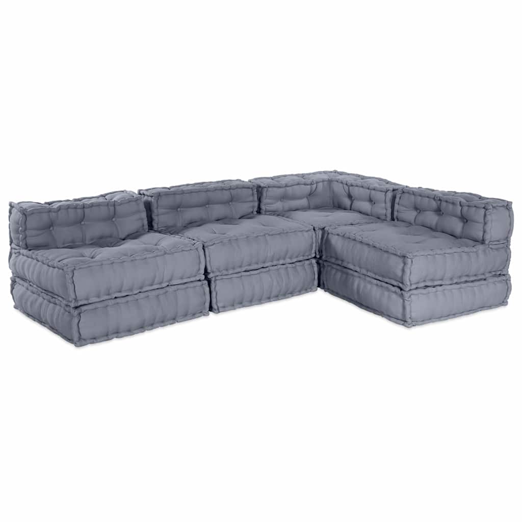 Modulares Sofa 4 pcs Grau 70 x 70 x 56 cm Stoff