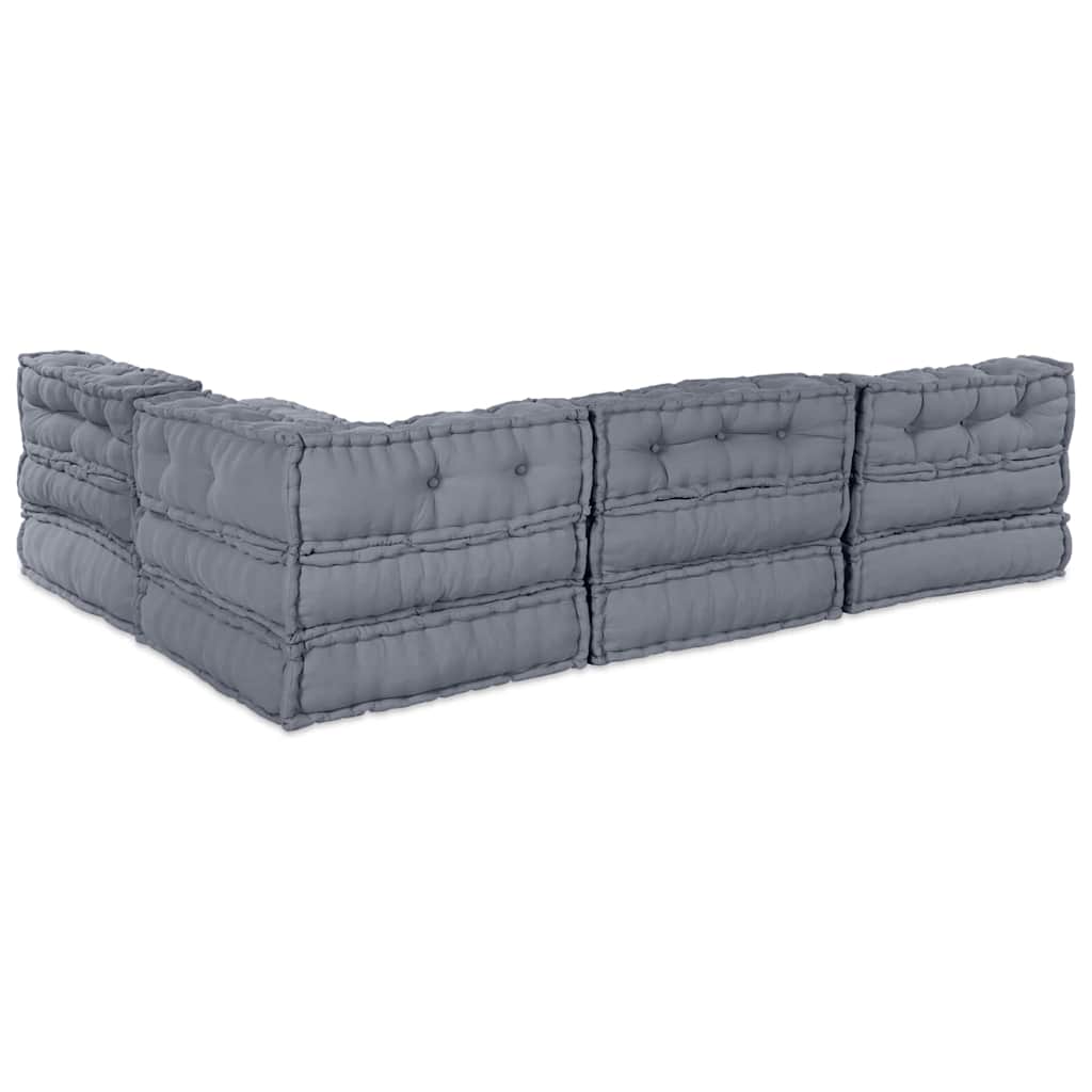 Modulares Sofa 4 pcs Grau 70 x 70 x 56 cm Stoff