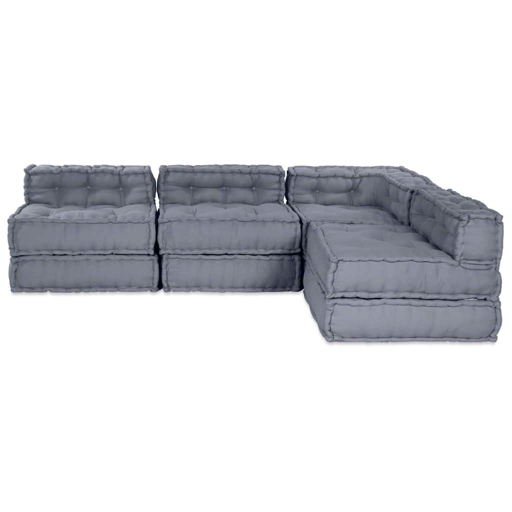 Modulares Sofa 4 pcs Grau 70 x 70 x 56 cm Stoff
