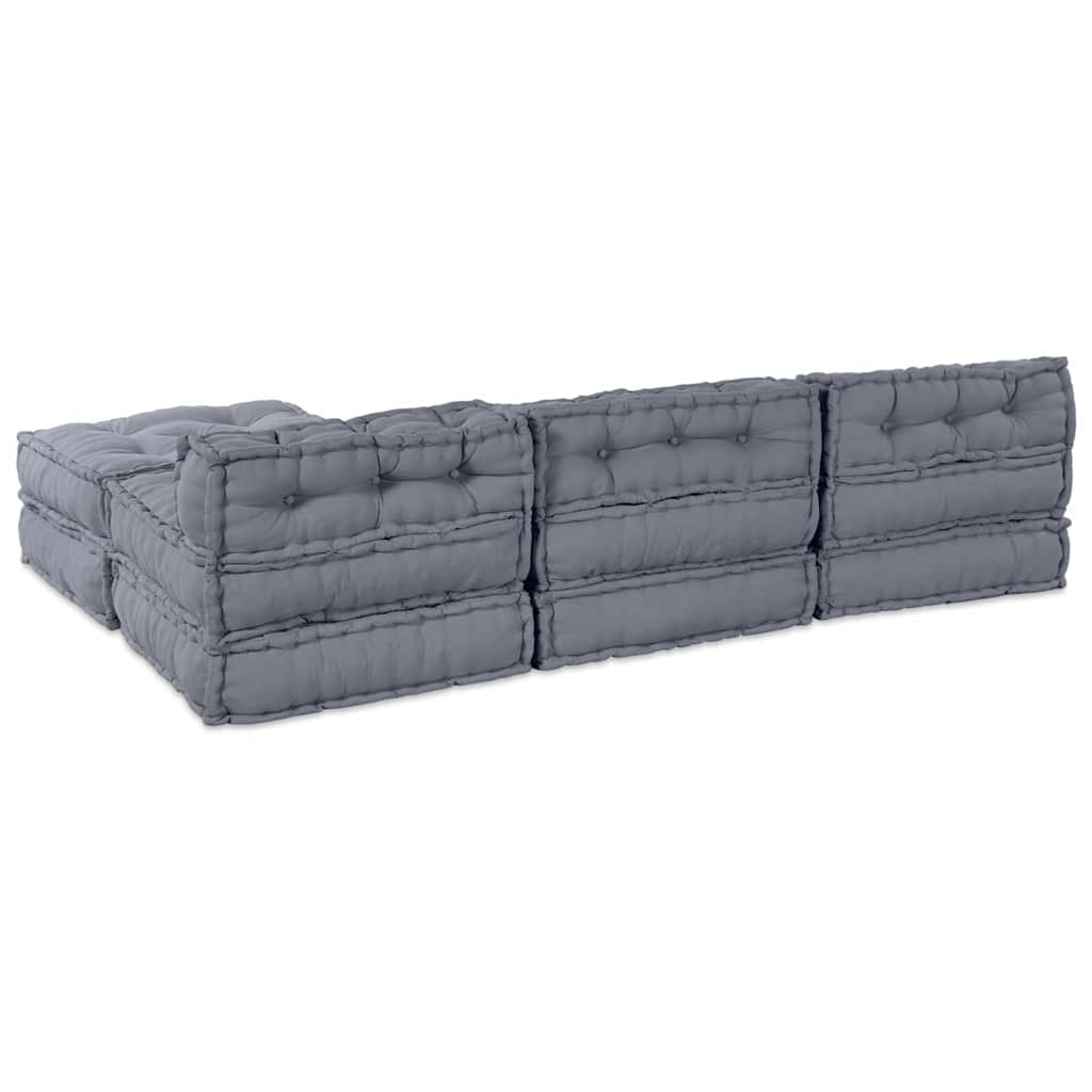 Modulares Sofa 4 pcs Grau 70 x 70 x 56 cm Stoff