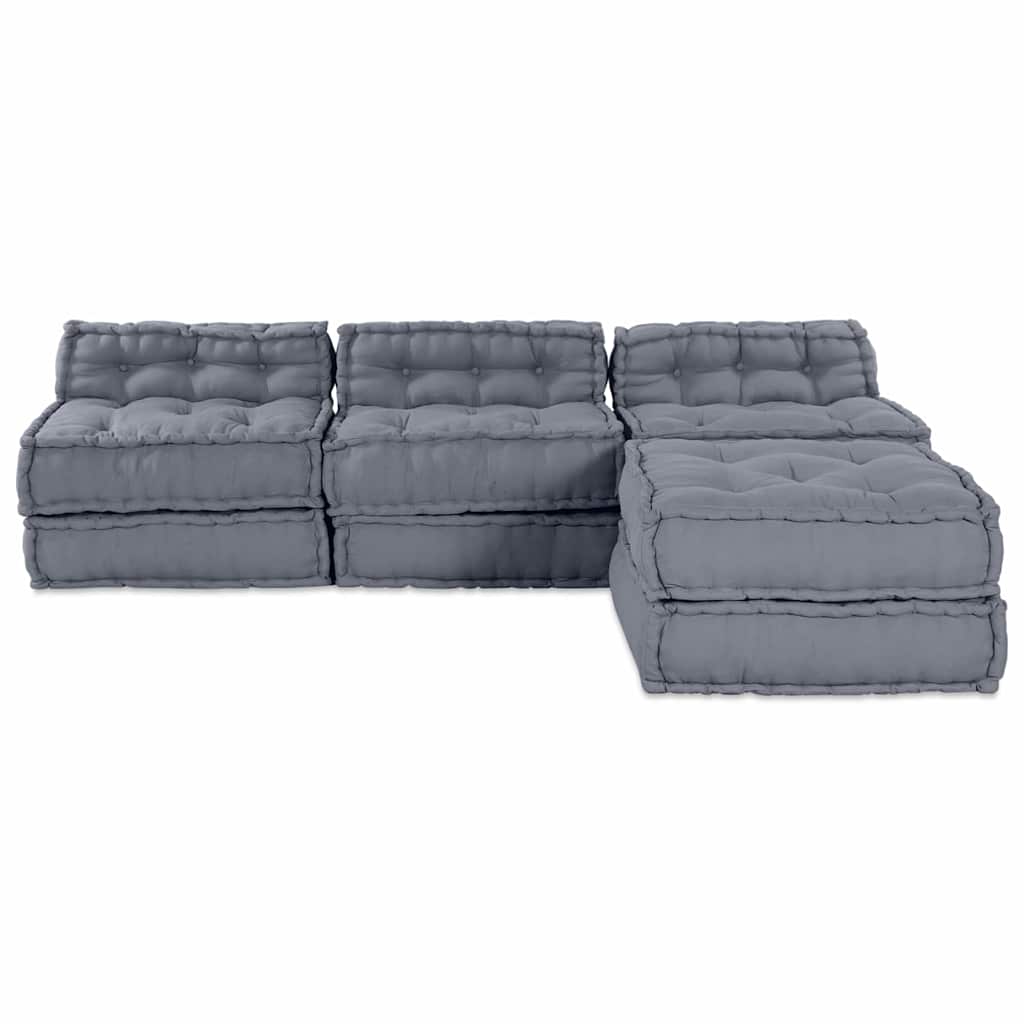 Modulares Sofa 4 pcs Grau 70 x 70 x 56 cm Stoff