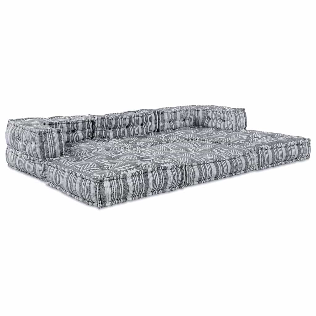 Modulares Sofa Gestreift 3 pcs Hellgrau 70 x 70 x 56 cm Stoff