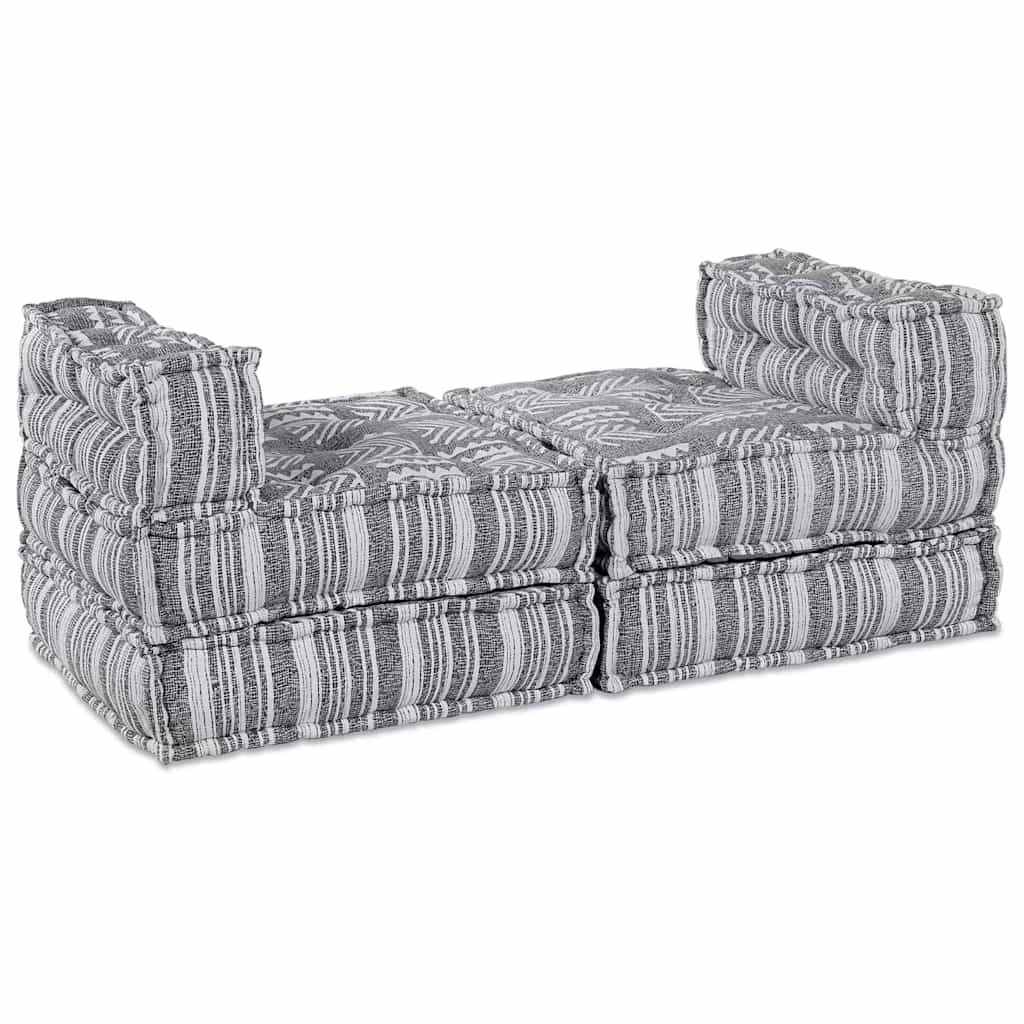 Modulares Sofa Gestreift 4 pcs Hellgrau 70 x 70 x 56 cm Stoff