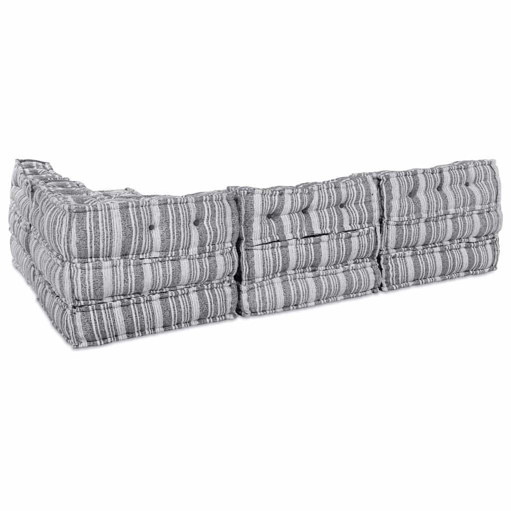 Modulares Sofa Gestreift 4 pcs Hellgrau 70 x 70 x 56 cm Stoff