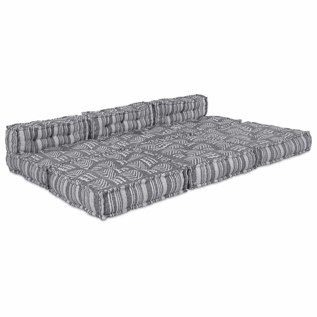 Modulares Sofa Gestreift 4 pcs Hellgrau 70 x 70 x 56 cm Stoff