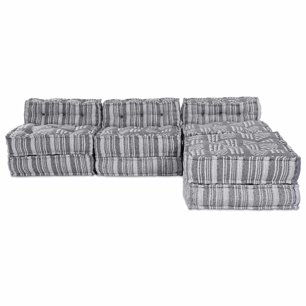 Modulares Sofa Gestreift 4 pcs Hellgrau 70 x 70 x 56 cm Stoff