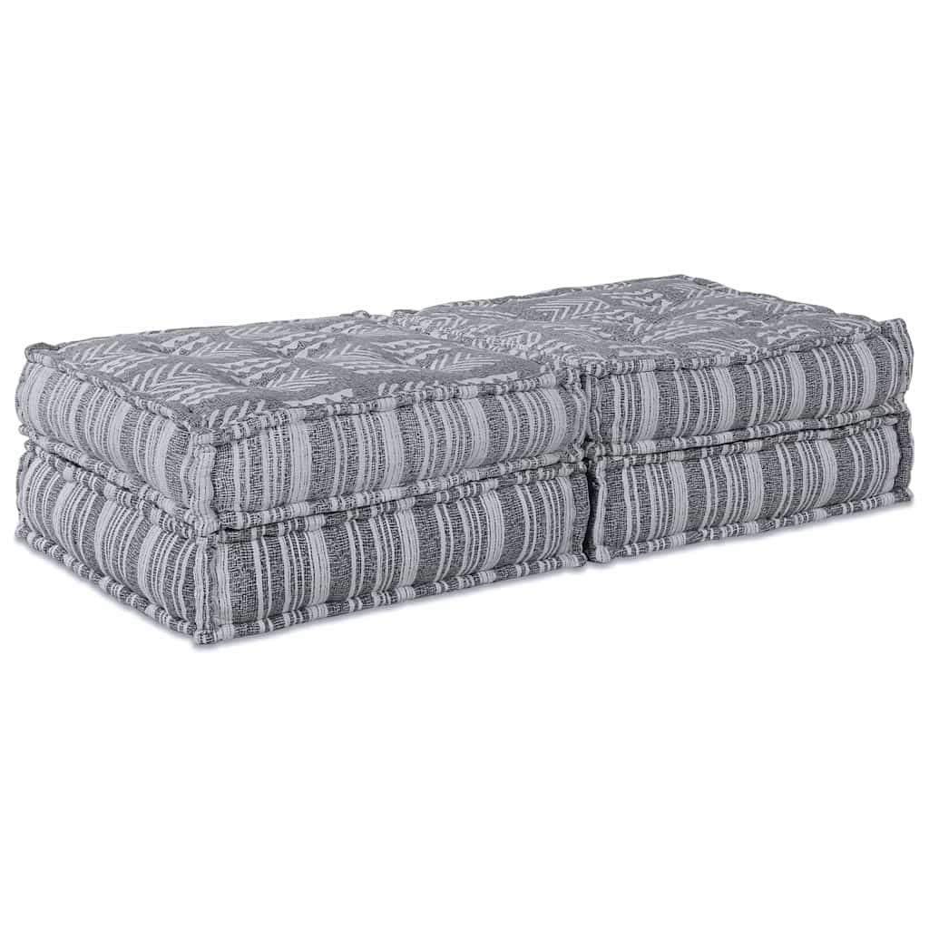 Modulares Sofa Gestreift 2 pcs Hellgrau 70 x 70 x 36 cm Stoff